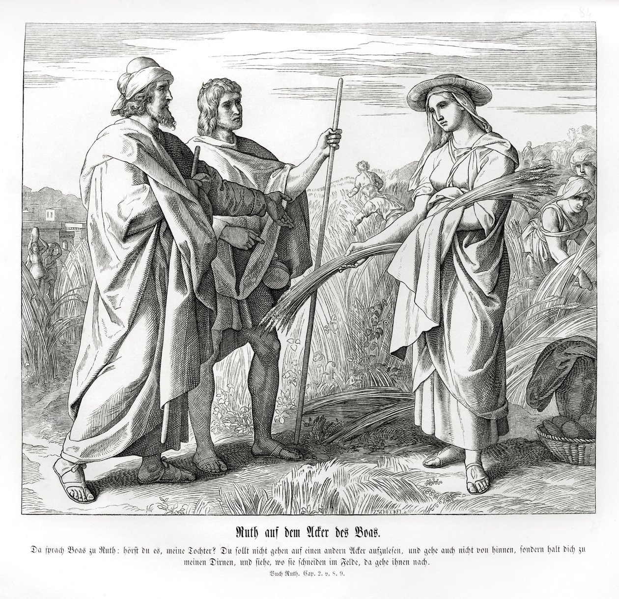 Ruth dans les champs de Boaz - Julius Schnorr von Carolsfeld
