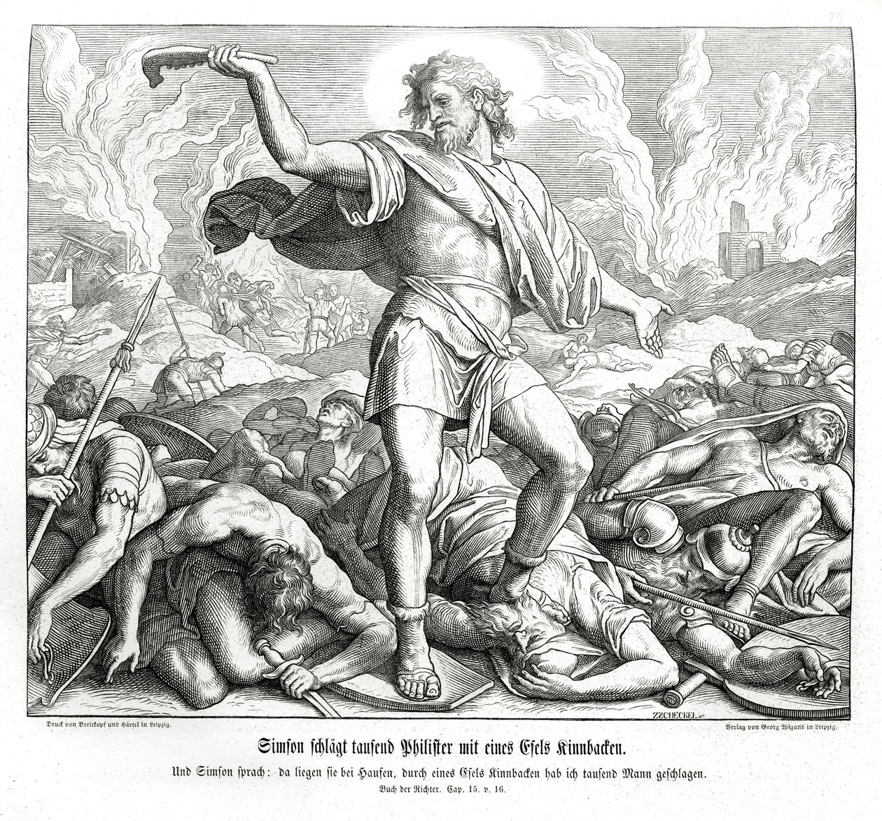 Samson tue mille Philistins, Juges - Julius Schnorr von Carolsfeld