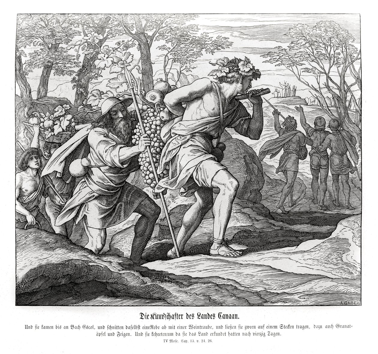 Les éclaireurs vers la terre de Canaan, Nombres - Julius Schnorr von Carolsfeld
