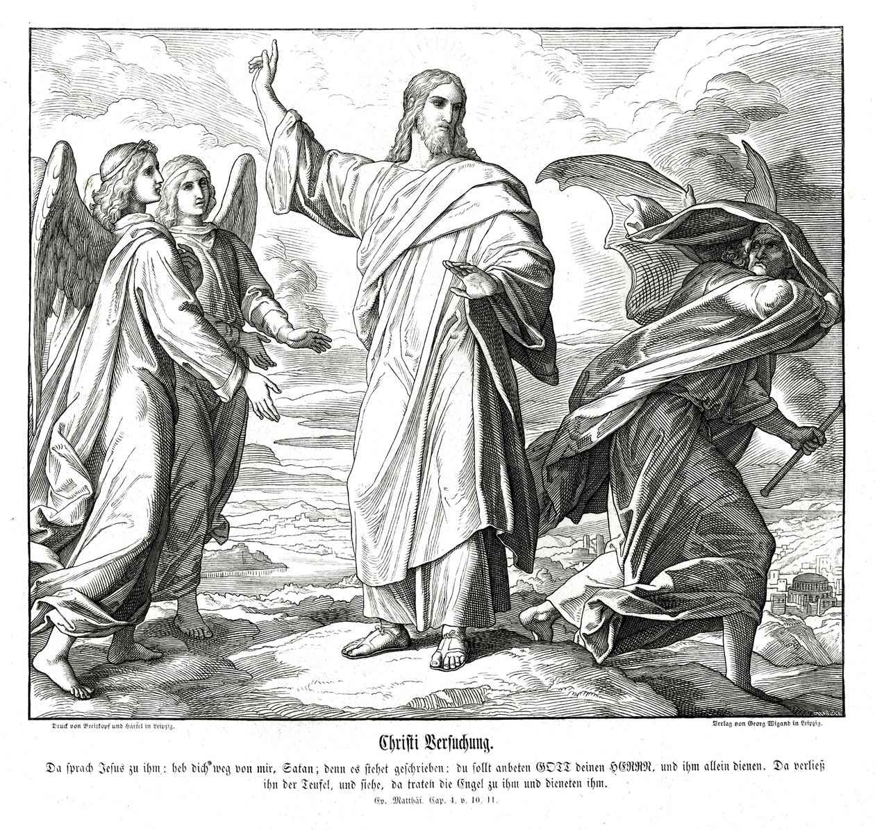 La Tentation du Christ, Évangile de Matthieu - Julius Schnorr von Carolsfeld