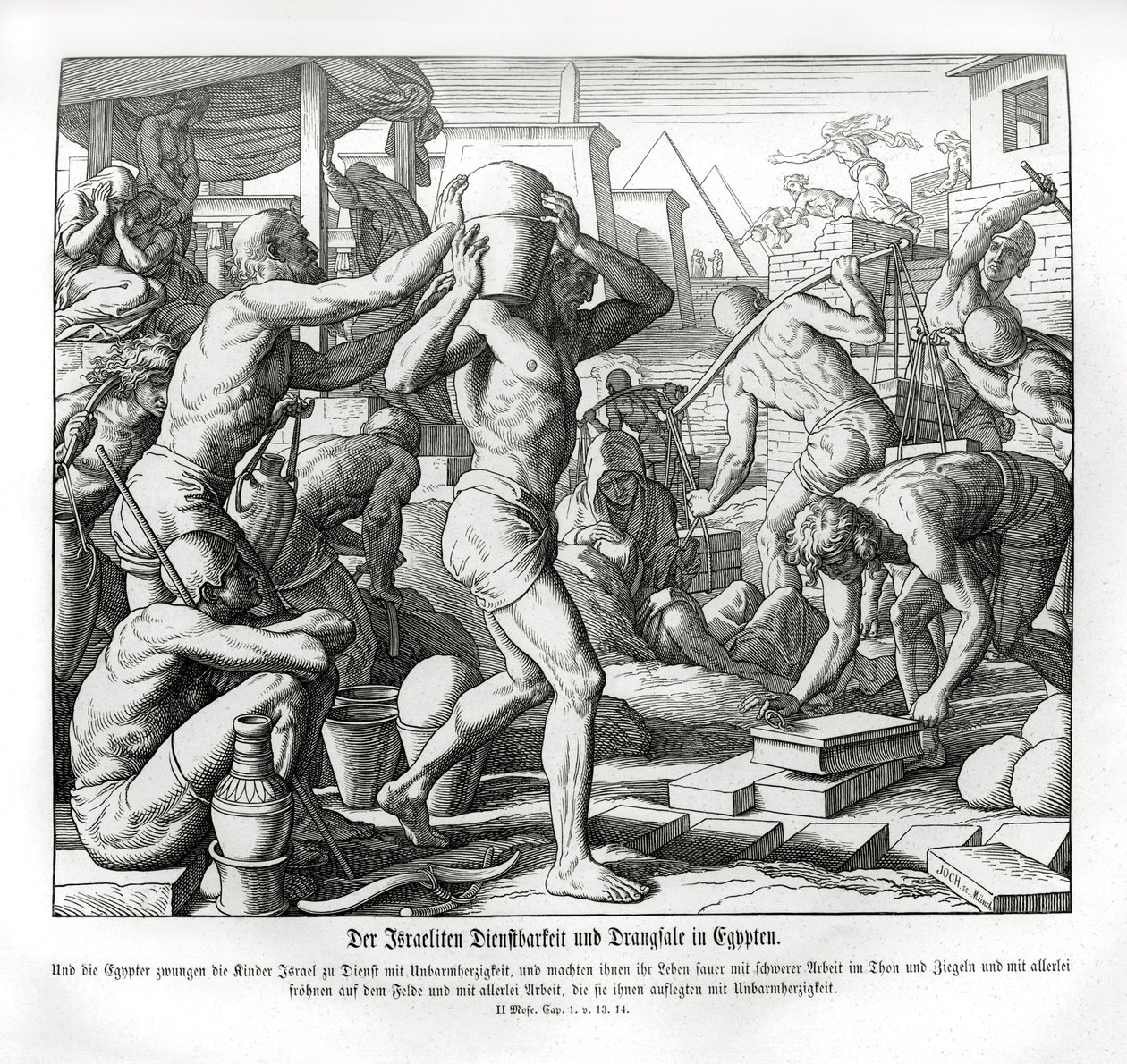 Les Israélites sont réduits en esclavage en Égypte, Exode - Julius Schnorr von Carolsfeld