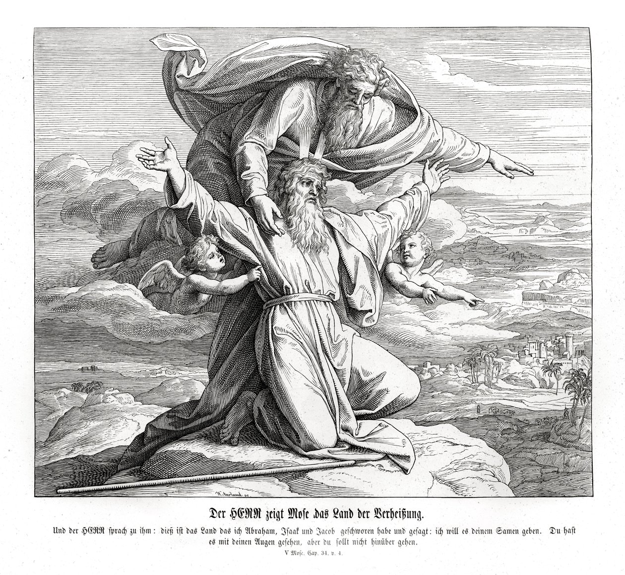 Le Seigneur montre à Moïse la terre promise, Deutéronome - Julius Schnorr von Carolsfeld