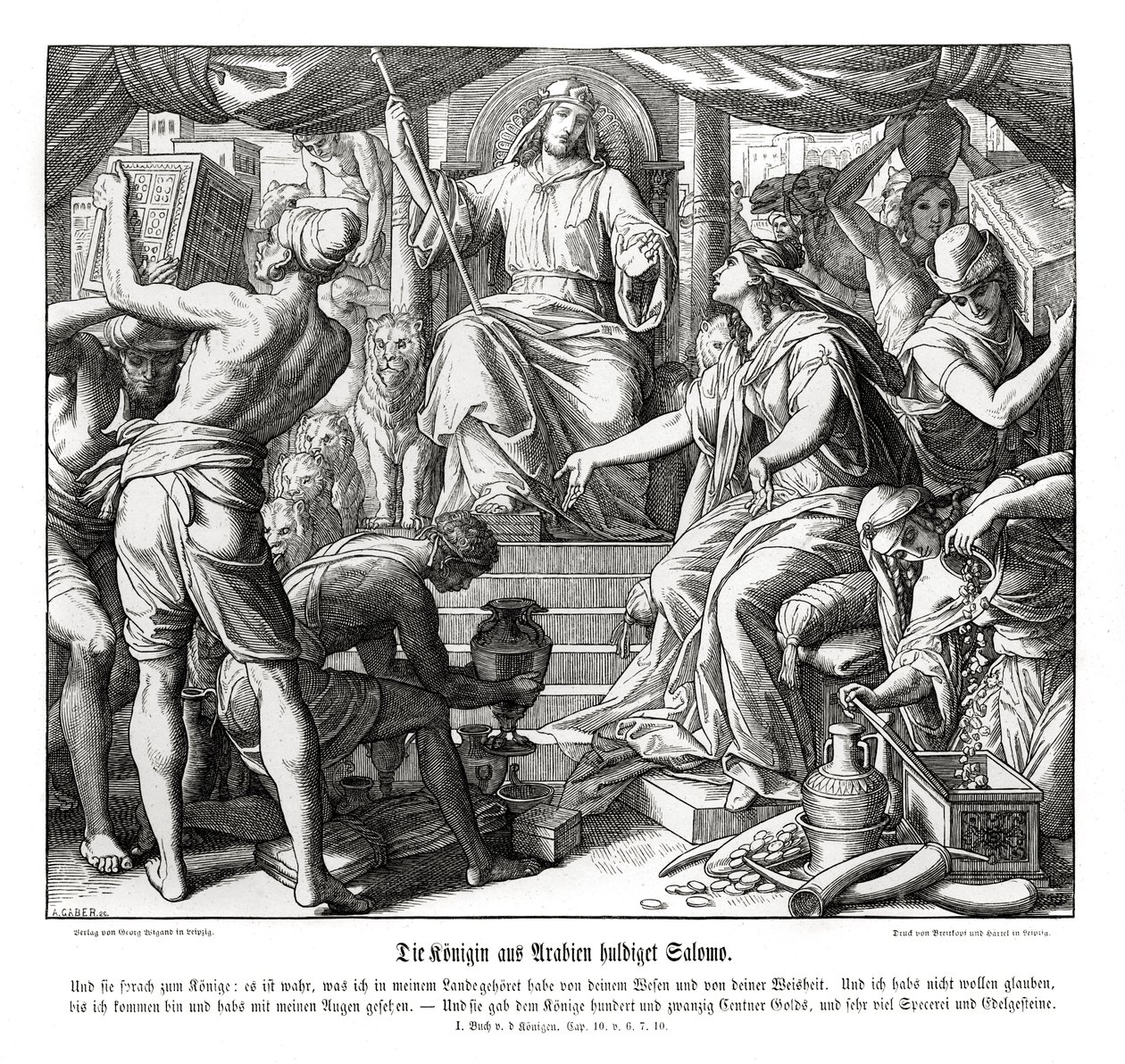 La reine de Saba honore le roi Salomon - Julius Schnorr von Carolsfeld