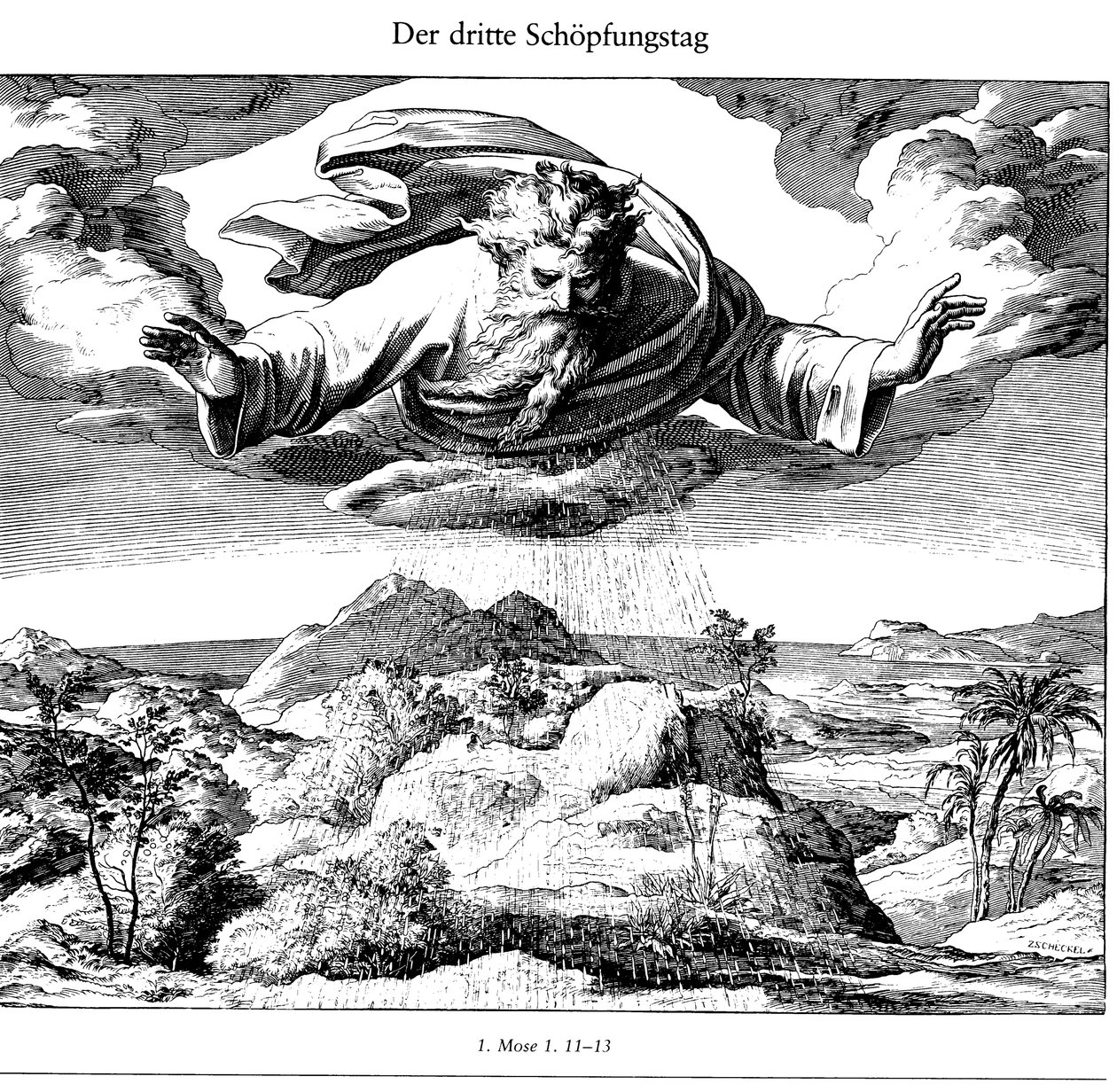 Le troisième jour de la création De Die Bibel in Bildern, 1852-1860 - Julius Schnorr von Carolsfeld