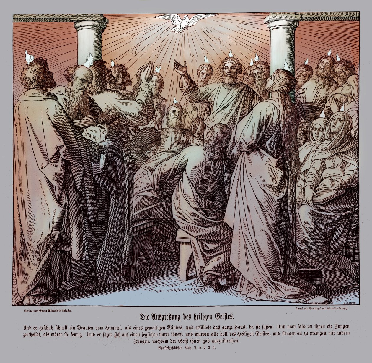 Les apôtres sont remplis du Saint-Esprit, Actes - Julius Schnorr von Carolsfeld