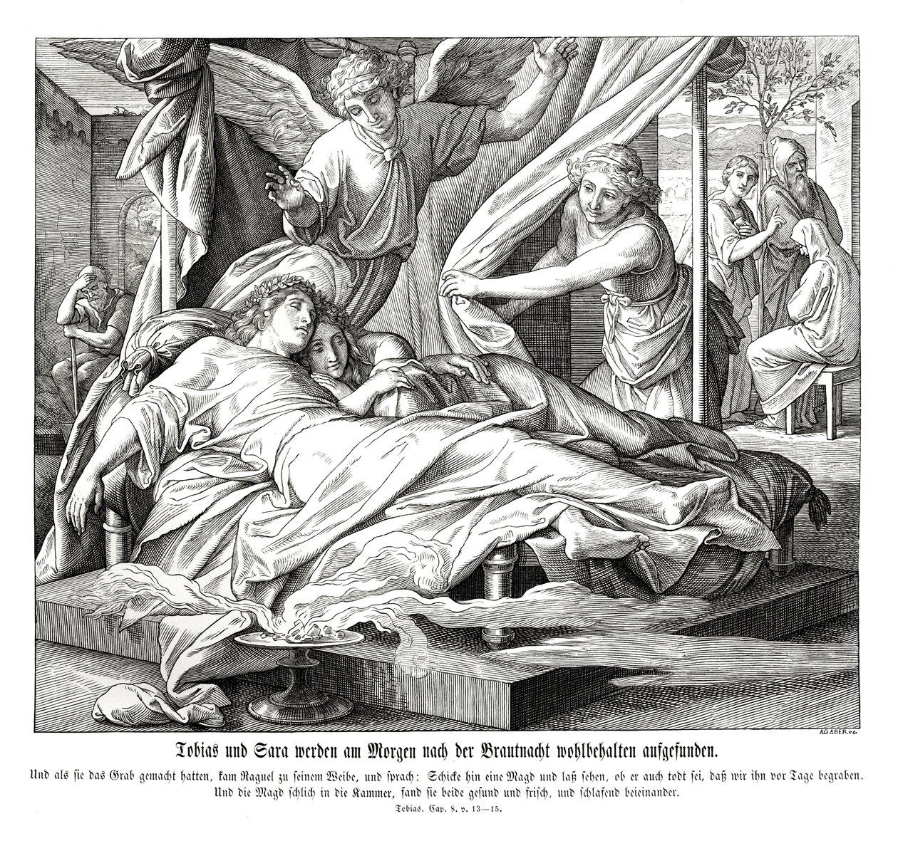 Tobie et Sarah sont retrouvés sains et saufs, Livre de Tobie - Julius Schnorr von Carolsfeld