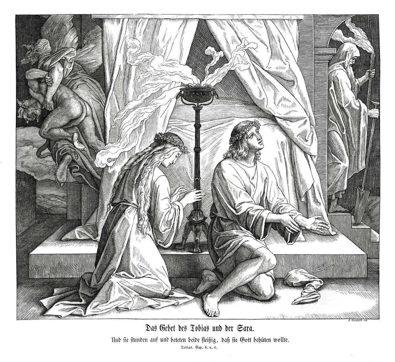 La prière de Tobie et Sarah, Livre de Tobie - Julius Schnorr von Carolsfeld