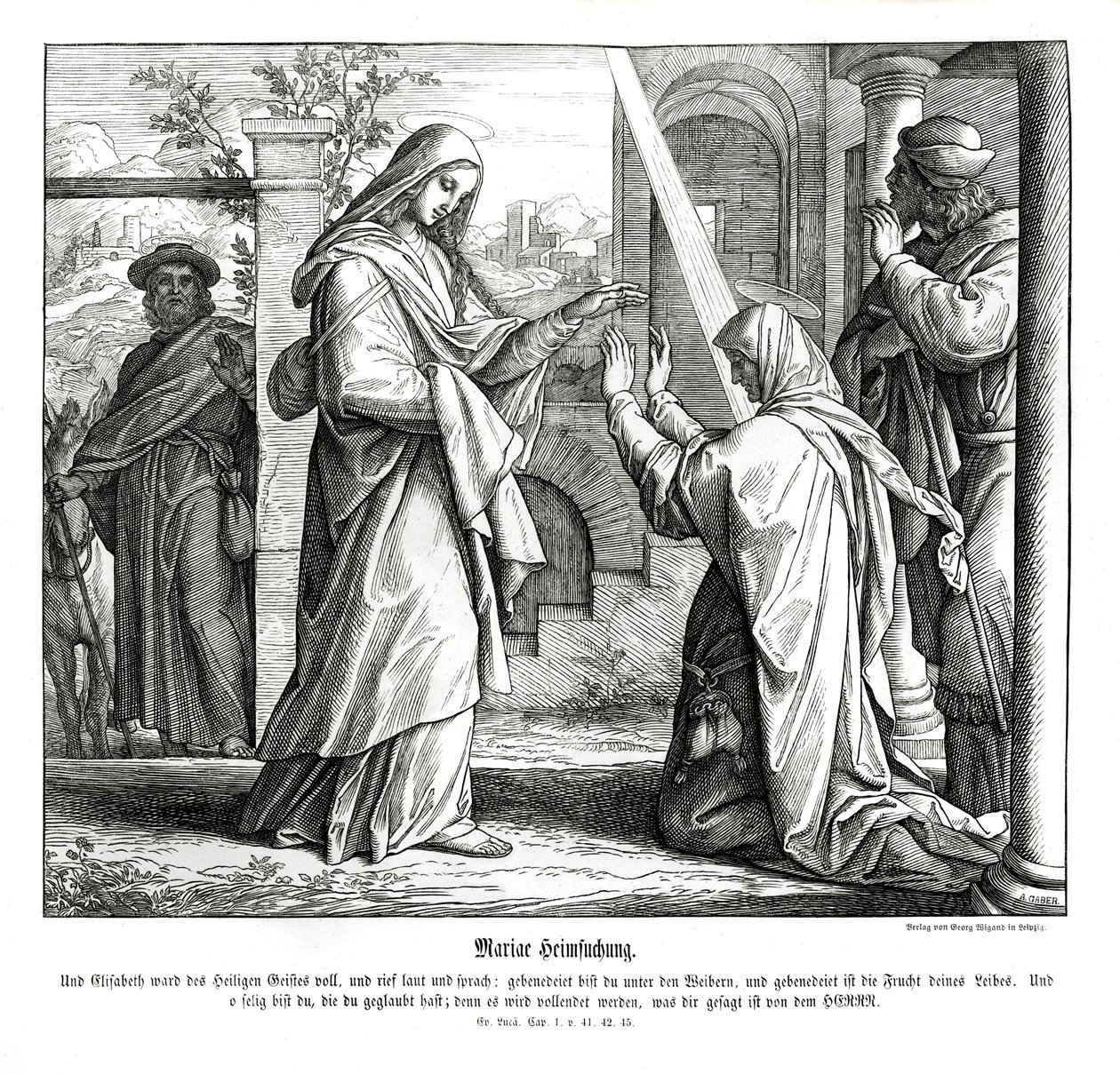 Visitation de Marie, Évangile de Luc - Julius Schnorr von Carolsfeld
