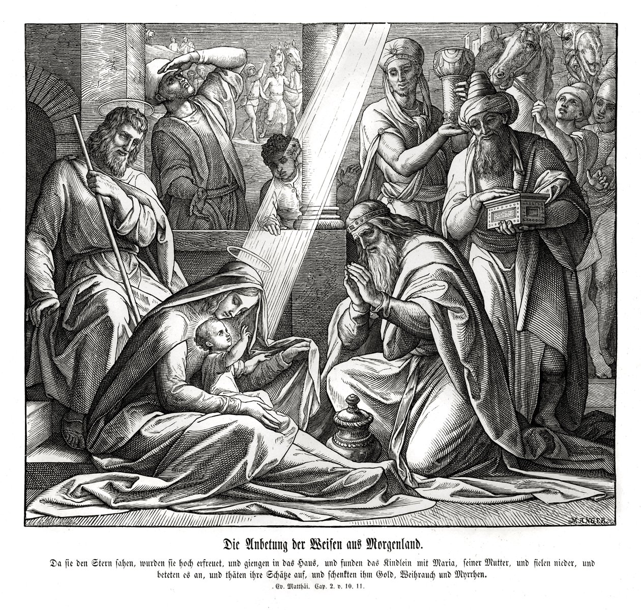 Les mages, Évangile de Matthieu - Julius Schnorr von Carolsfeld