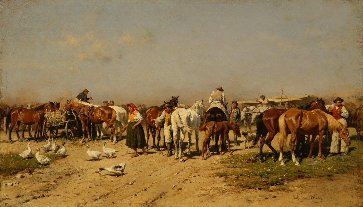 Le marché - Julius von Blaas