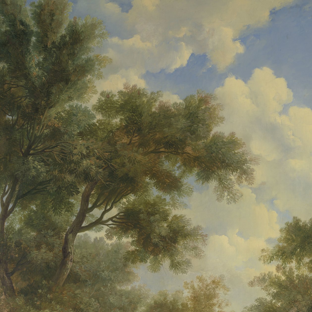 Paysage arcadien avec un temple à gauche et un vieil homme assis au premier plan - Jurriaan Andriessen