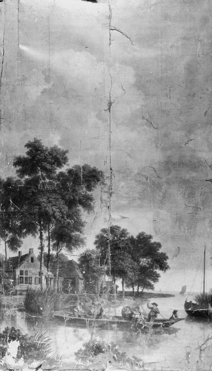 Revêtement mural avec paysage hollandais provenant de la salle de Keizersgracht 121 - Jurriaan Andriessen
