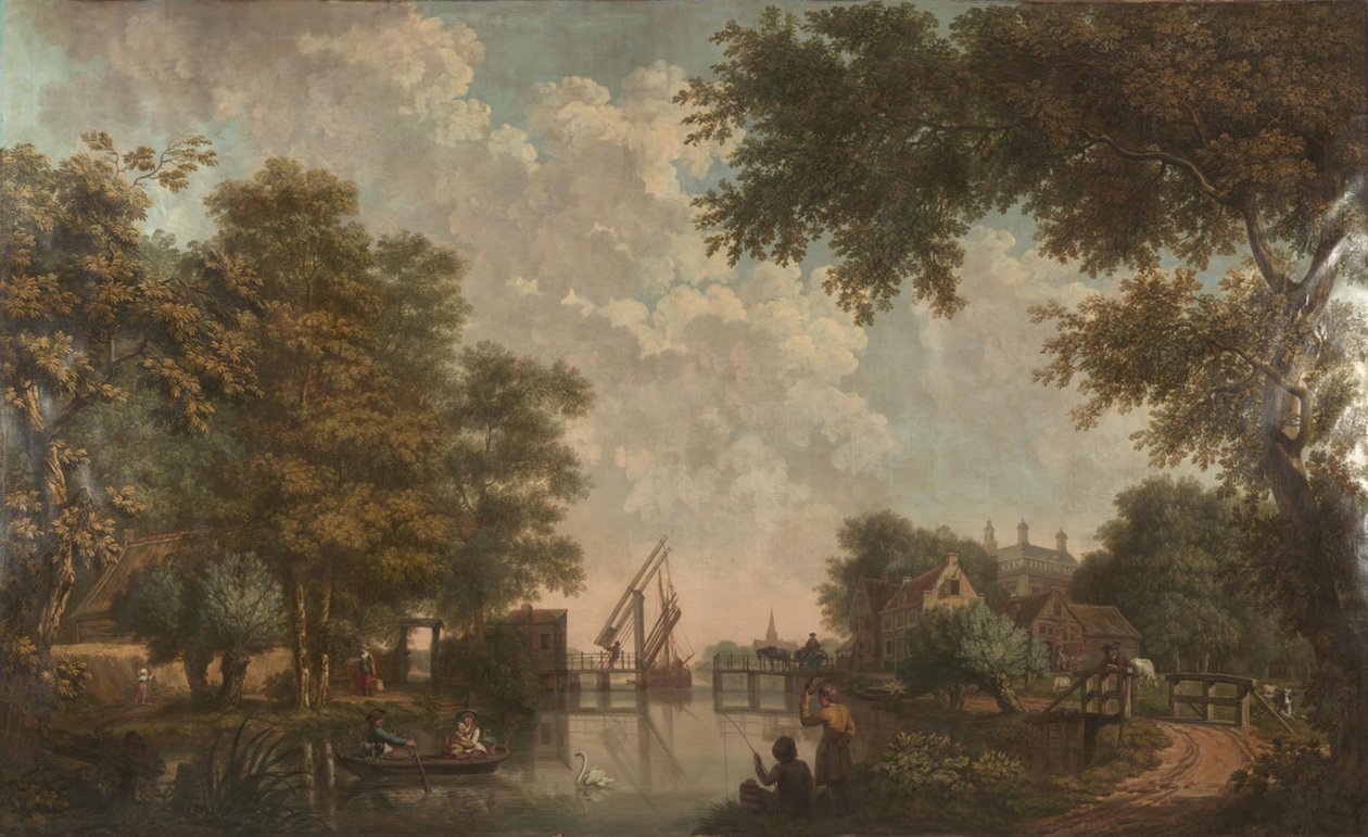 Papier peint avec paysage hollandais, appartenant à la salle de la Nieuwe Doelenstraat 22 - Jurriaan Andriessen