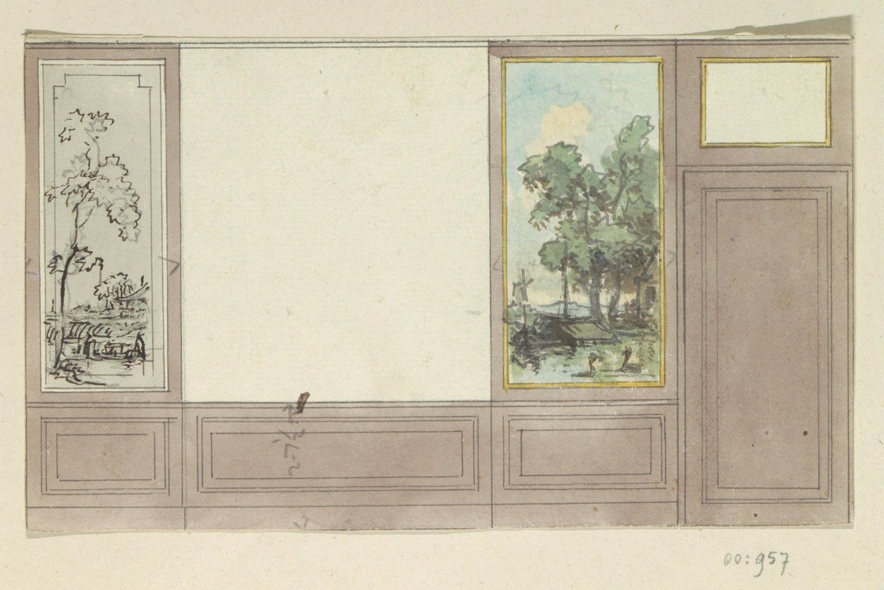 Croquis de conception pour une cloison de pièce - Jurriaan Andriessen