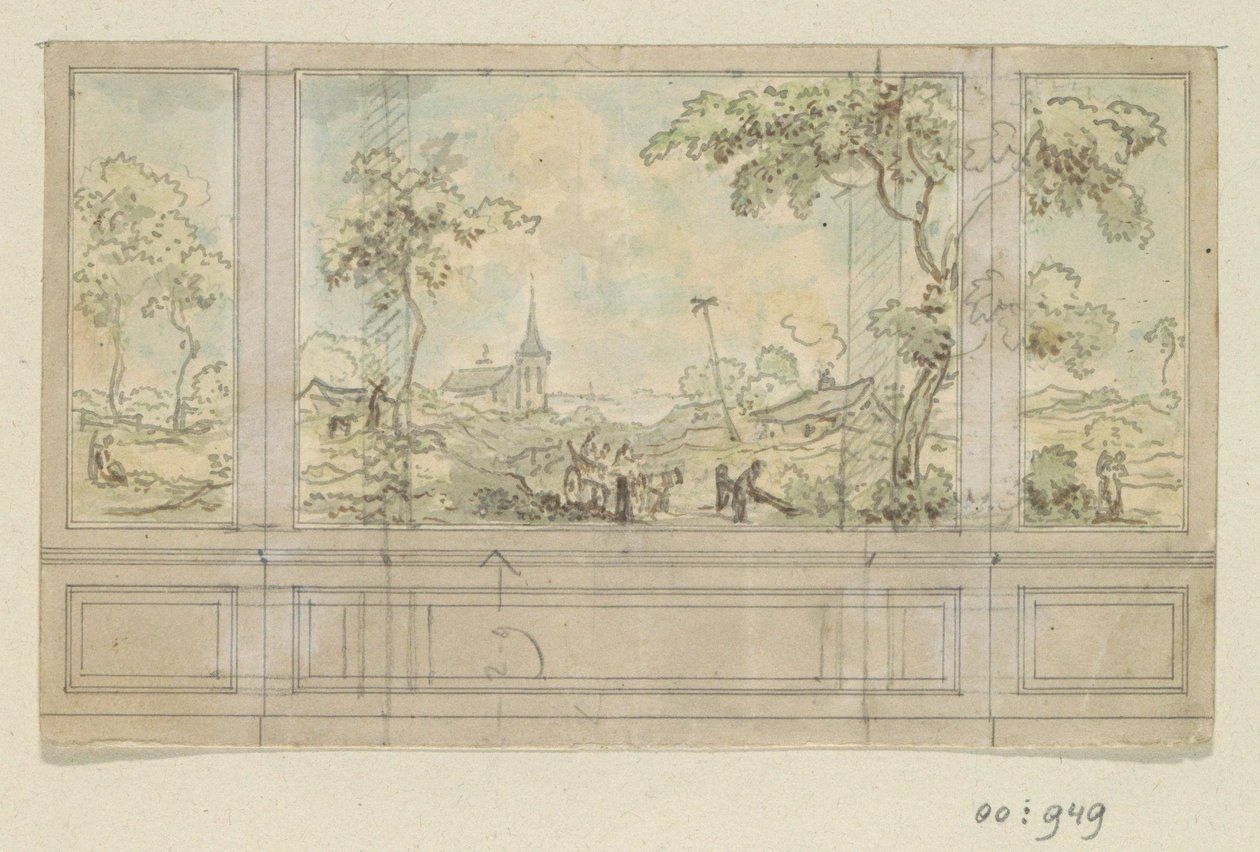 Croquis de conception pour une cloison de pièce - Jurriaan Andriessen