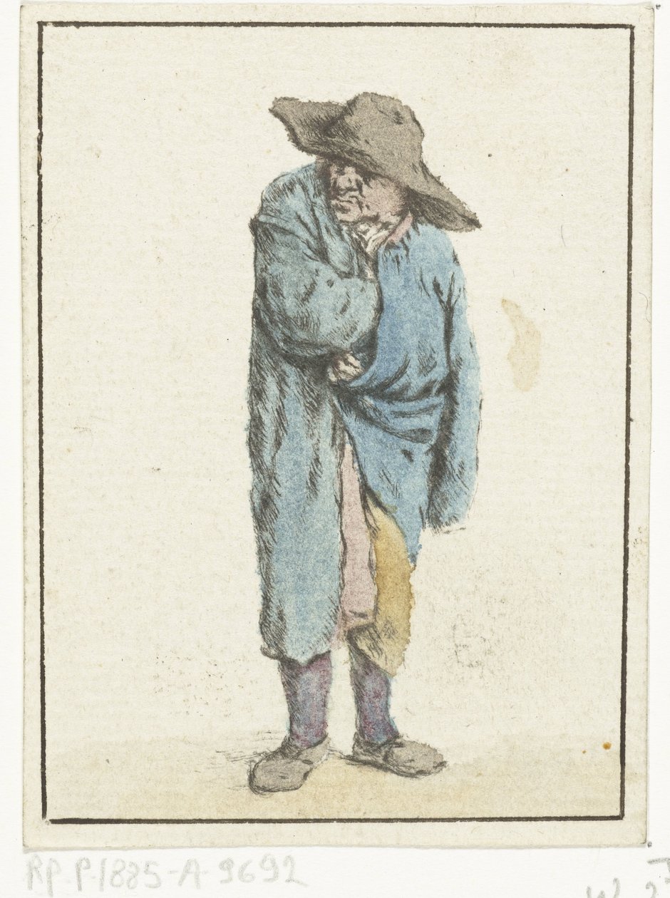 Paysanne debout avec main et bras dans son manteau (Mendiant) - Jurriaan Cootwijck