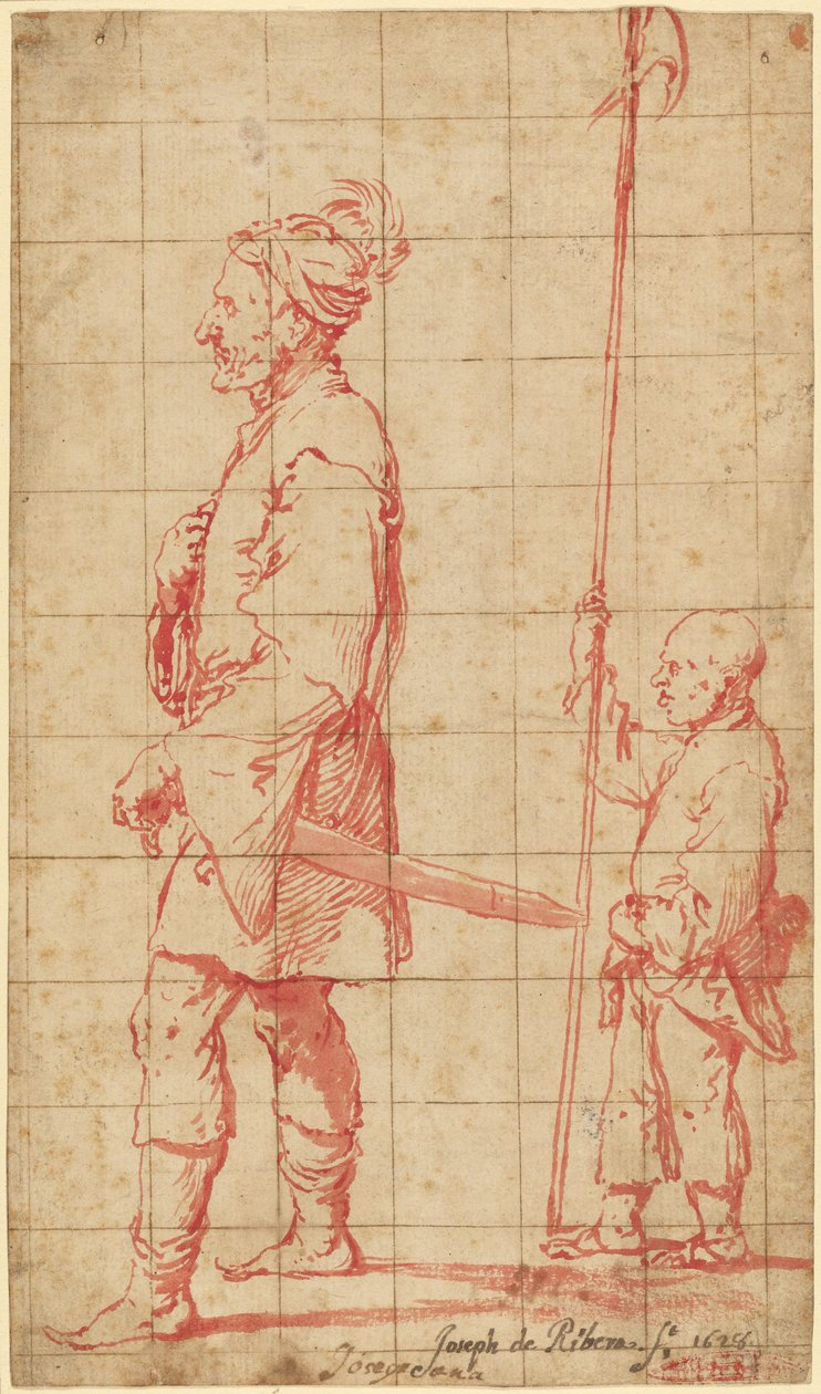 Un potentat accompagné de son porteur de hallebarde - Jusepe de Ribera
