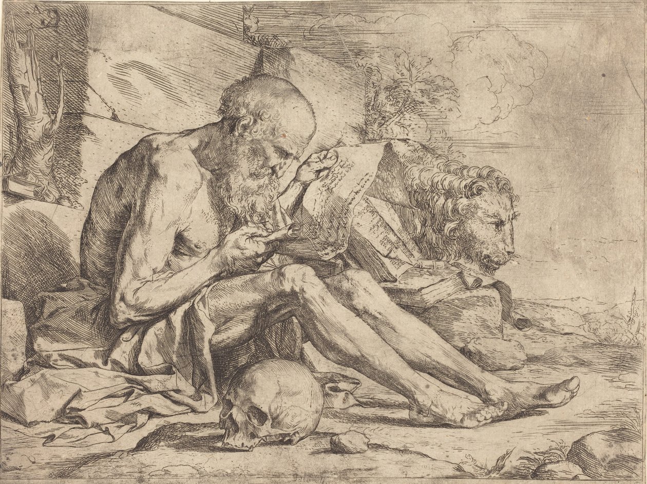Saint Jérôme en train de lire - Jusepe de Ribera