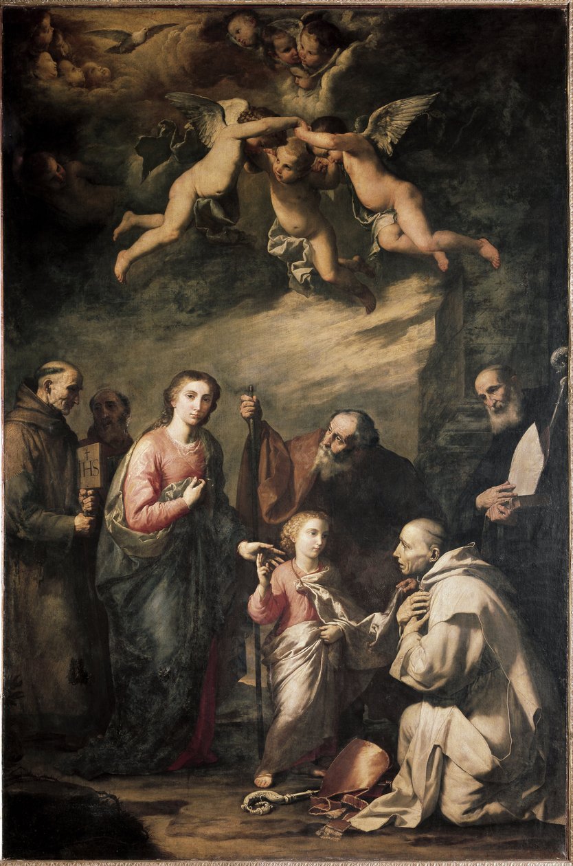 La Sainte Famille avec Saint Bruno de Cologne et d