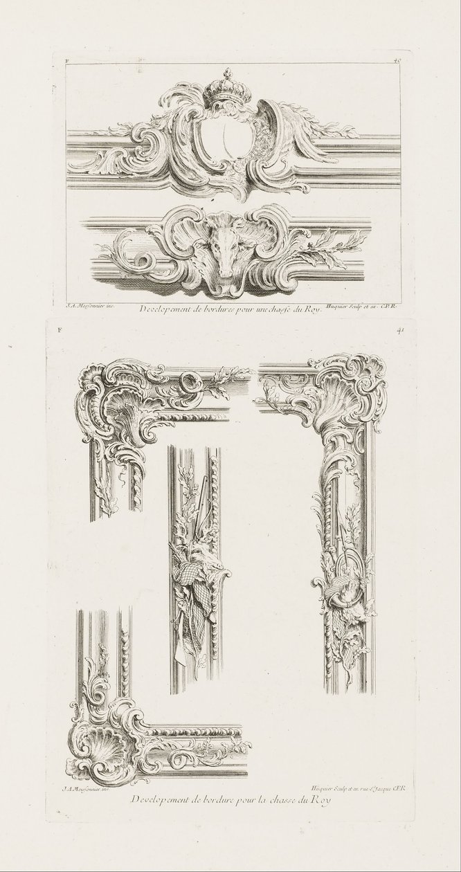 Conception de deux détails de bordure - Juste Aurèle Meissonnier