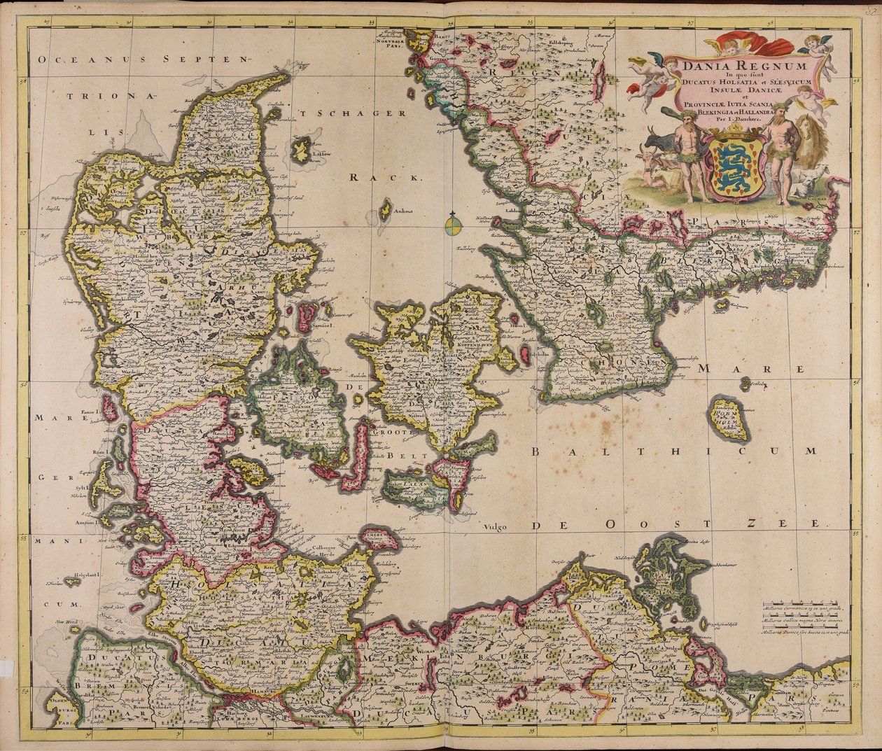 Dania regnum : in quo sunt ducatus Holsatia et Slesvicum insulae Danicae et provinciae Iutia Scania Blekingia et Hallandia - Justus Danckerts