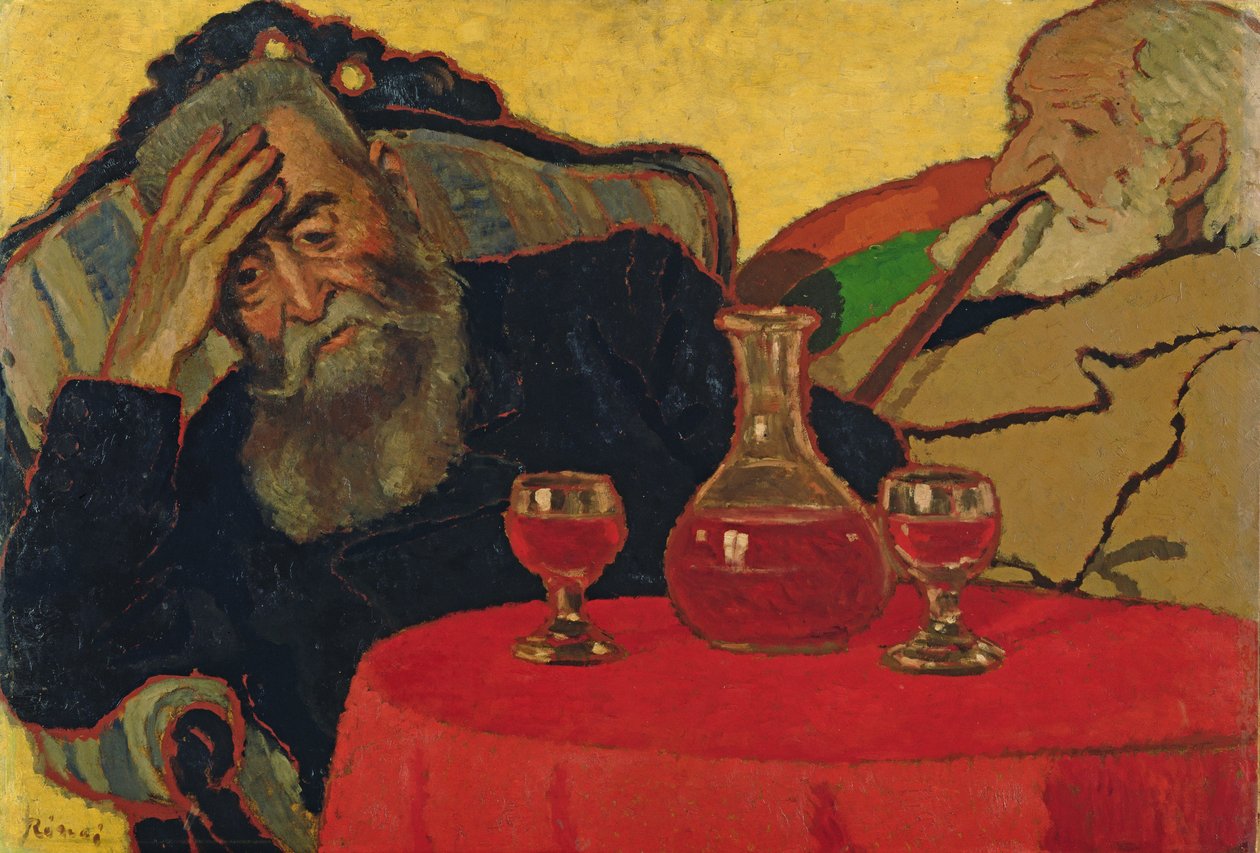 Mon père avec oncle Piacsek buvant du vin rouge, 1907 - József Rippl Rónai