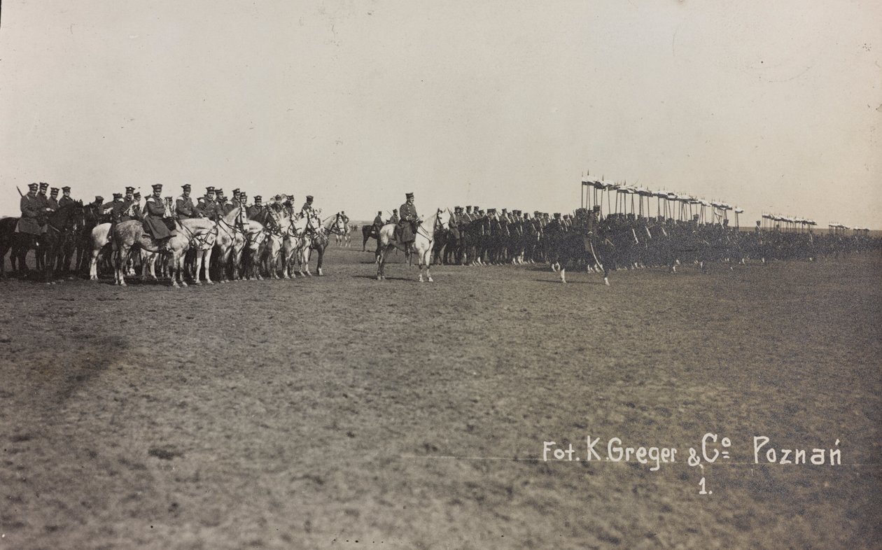 Album "Jack Bosio - Campagne de guerre 1917-1920": Mission militaire en Pologne (Varsovie - Posen) mars-avril 1919, une batterie de chevaux à Posen (Poznan), 03-04/1919 - K. Greger