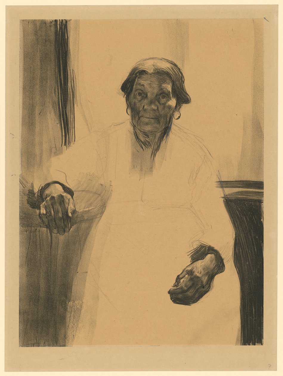 Une vieille femme à la fenêtre (1re version) - Käthe Kollwitz