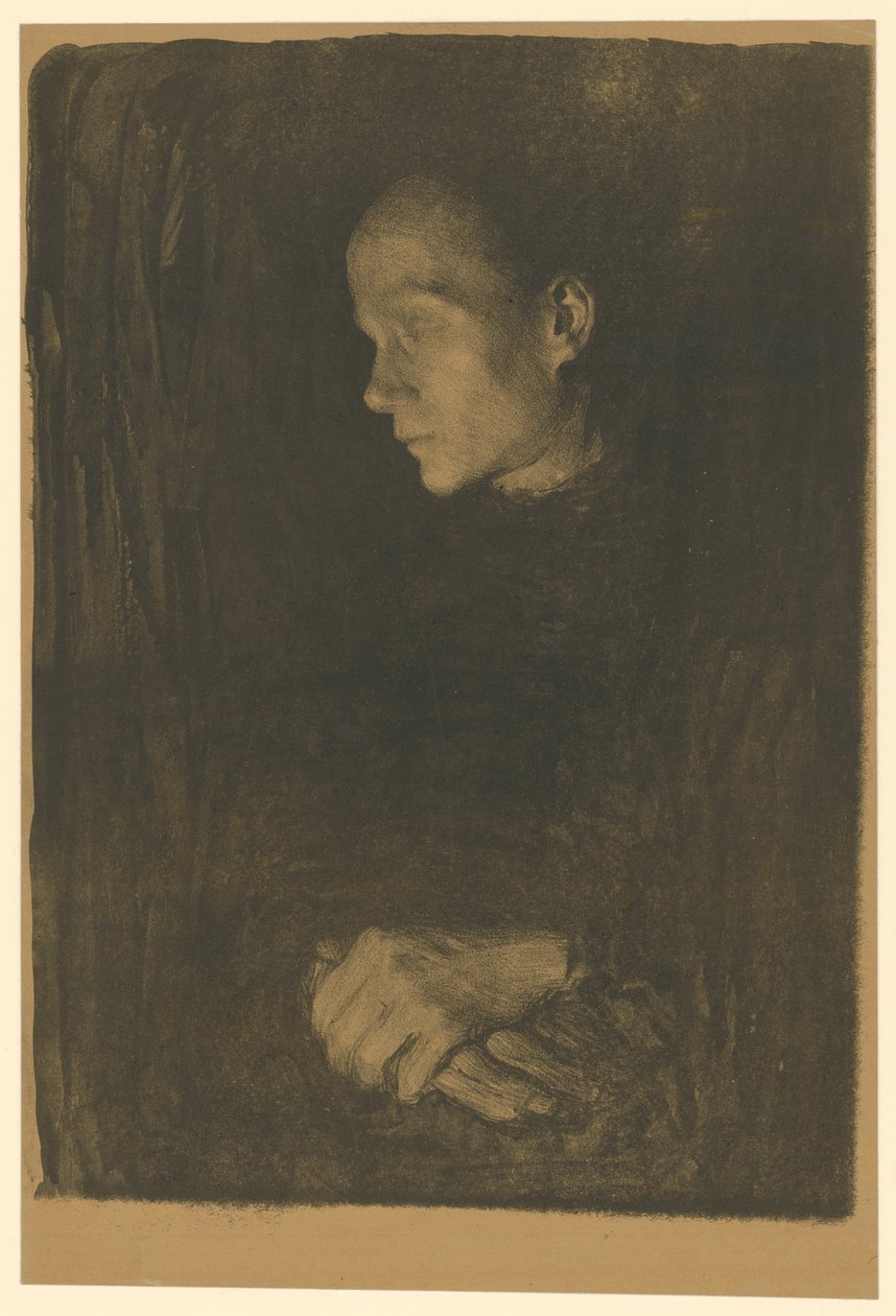 Femme ouvrière vue de profil vers la gauche (version définitive, 1er état) - Käthe Kollwitz