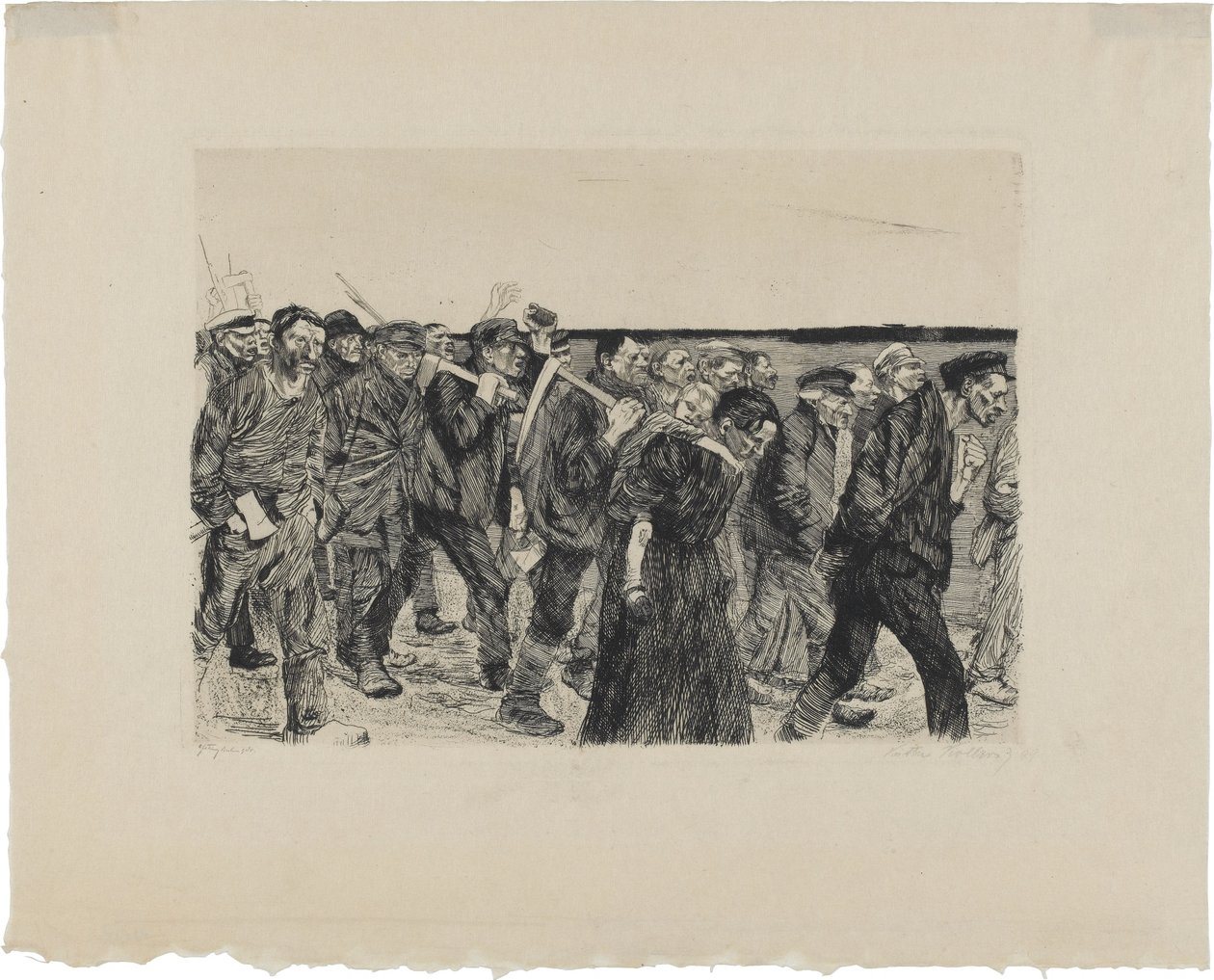 Une révolte des tisserands, feuille 4 : cortège des tisserands - Käthe Kollwitz