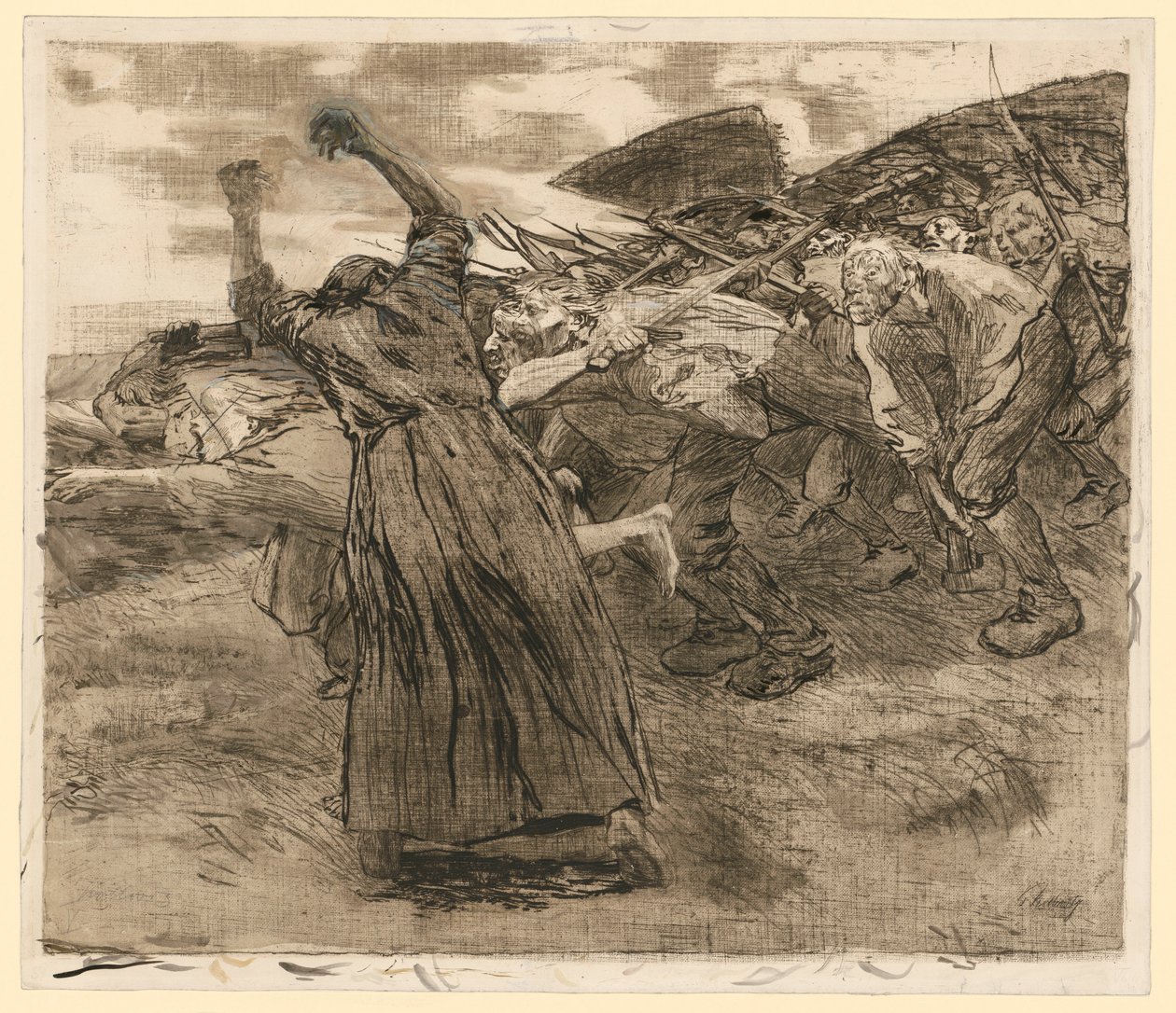 Feuille isolée (feuille 5 de « Bauernkrieg », 5e état) - Käthe Kollwitz