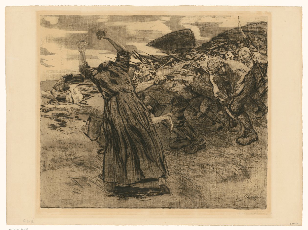 Feuille détachée (feuille 5 de « Bauernkrieg », 9e état) - Käthe Kollwitz