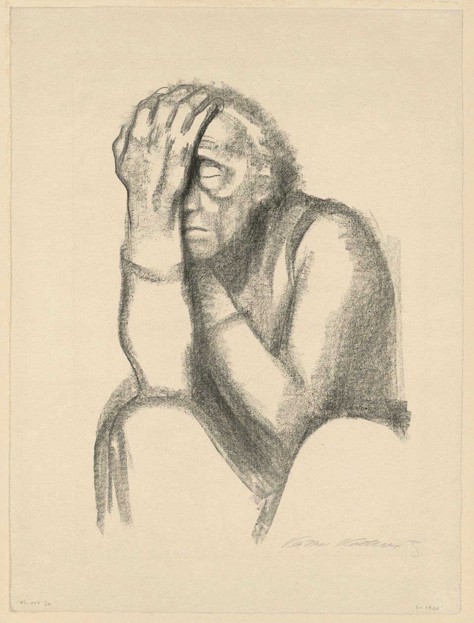 Femme pensive (Désespoir) (2e état) - Käthe Kollwitz