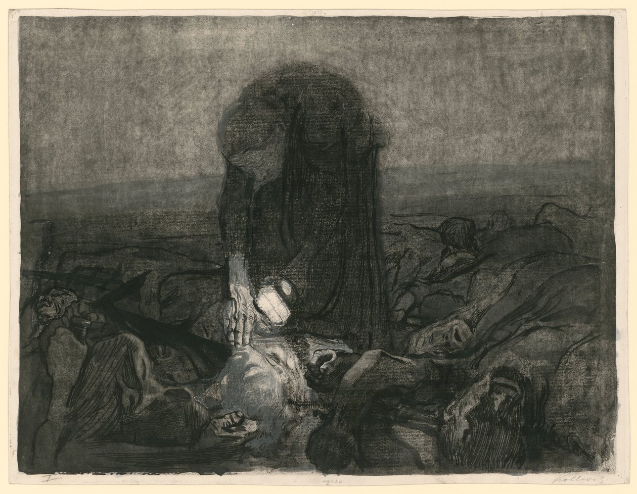Champ de bataille (feuille 6 de « Bauernkrieg », 2e état) - Käthe Kollwitz