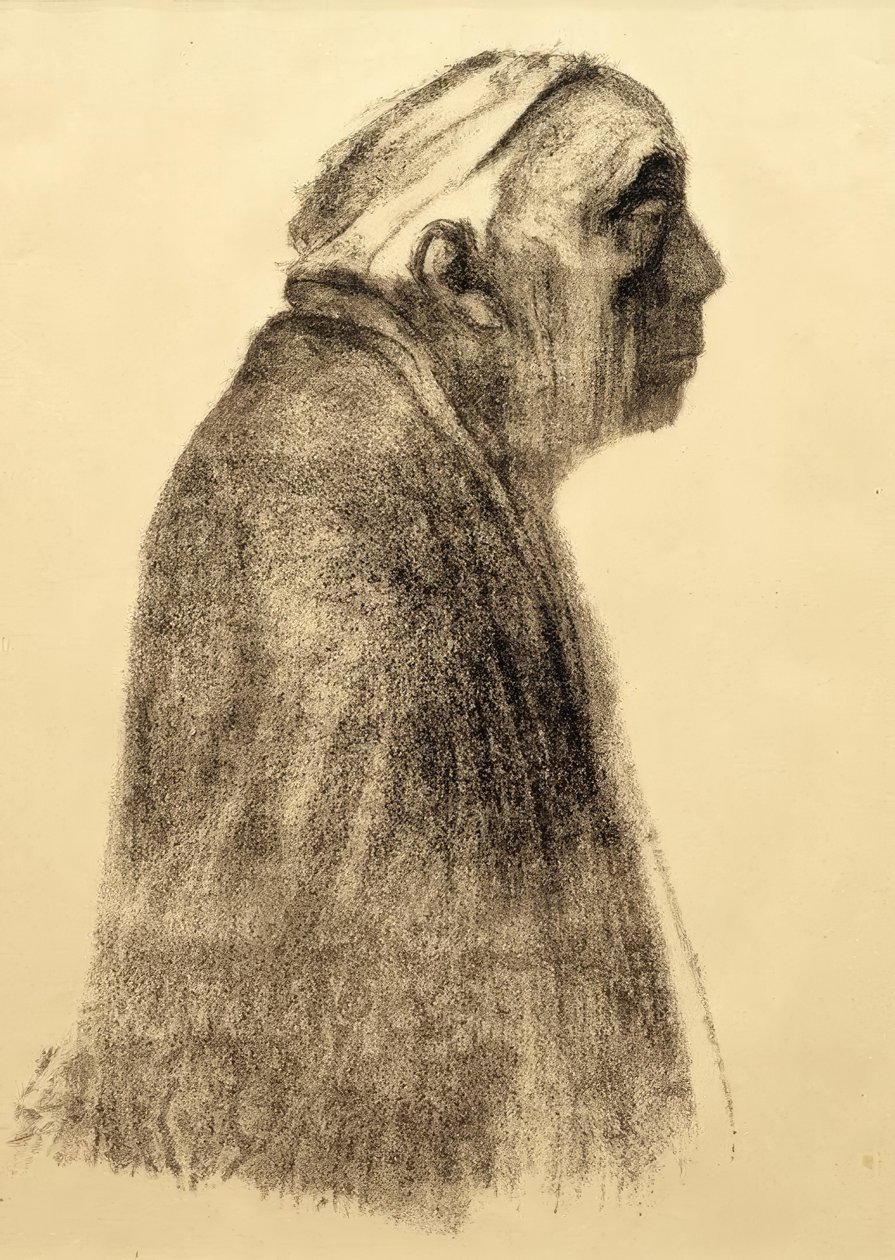 Autoportrait de profil vers la droite - Käthe Kollwitz