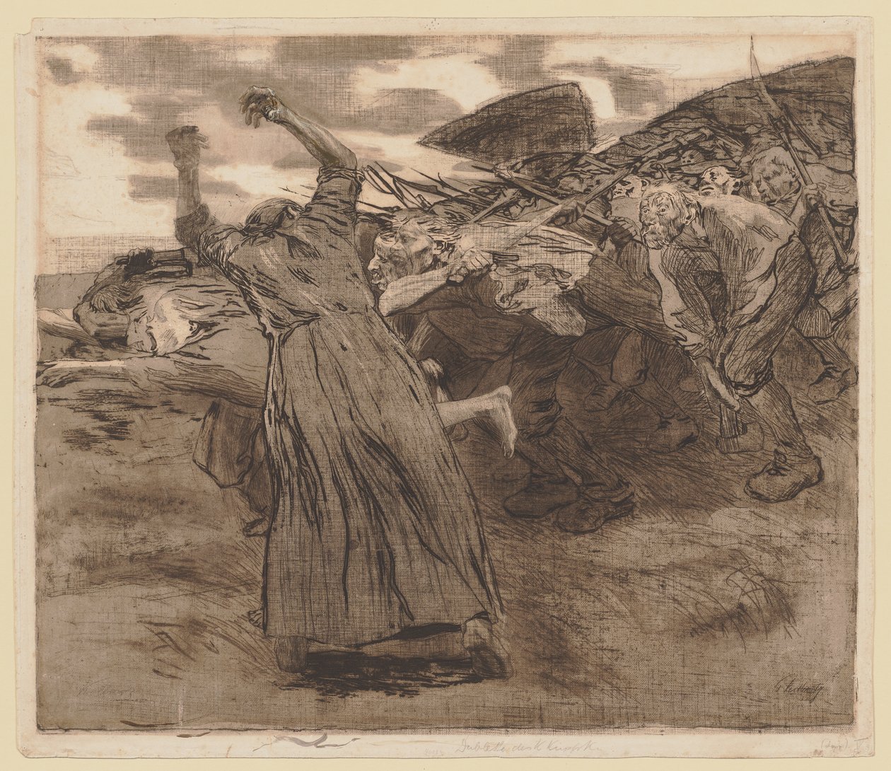 Feuille n° 5 du cycle « La Guerre des paysans » - Käthe Kollwitz
