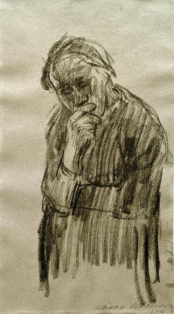 Femme debout, la tête appuyée sur la main droite - Käthe Kollwitz