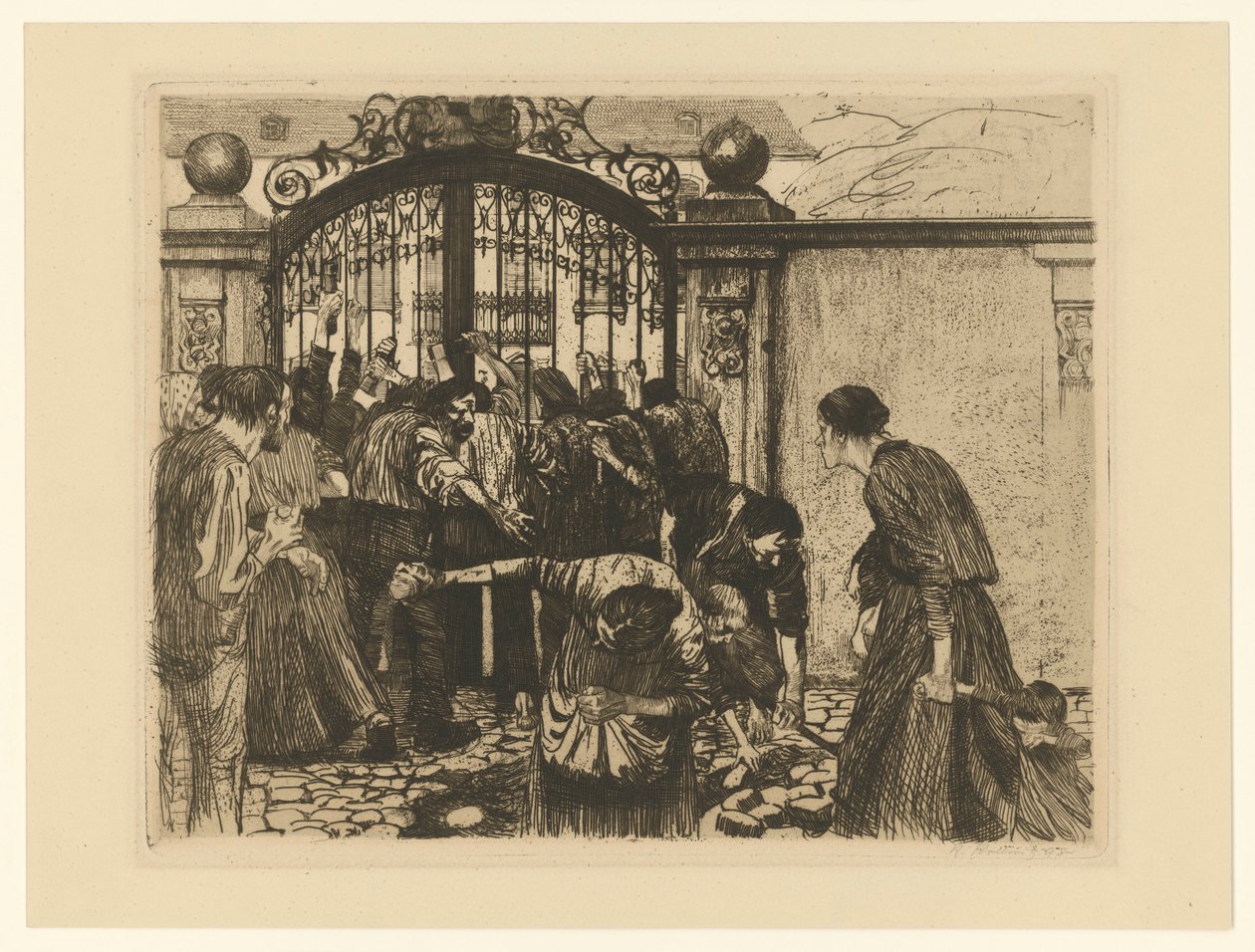 Sturm (feuille 5 de « Une révolte des tisserands », 2e état) - Käthe Kollwitz