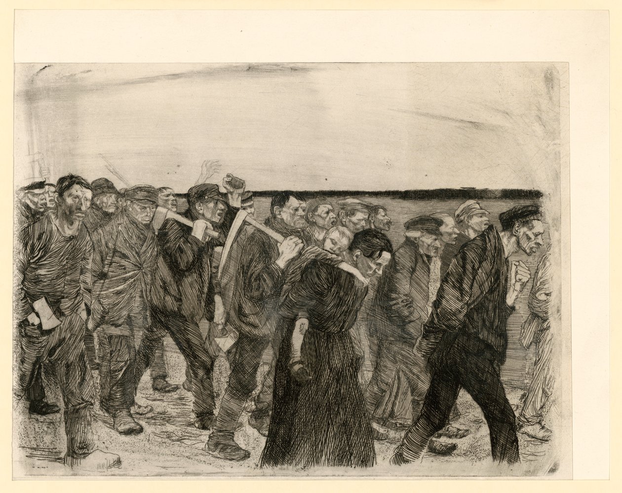 Cortège des tisserands (feuille 4 tirée de « Une révolte des tisserands », 2e version) - Käthe Kollwitz