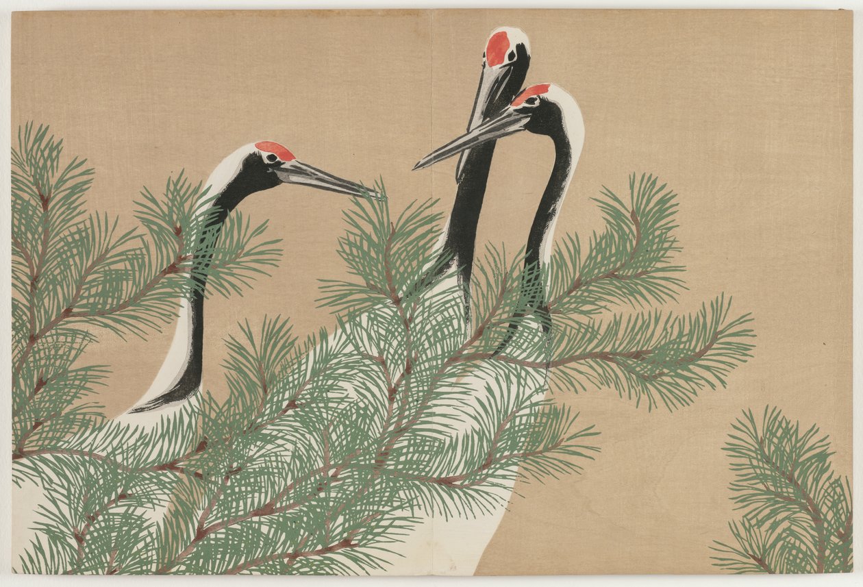 Fleurs de Cent Mondes (Momoyogusa) : Grues - Kamisaka Sekka