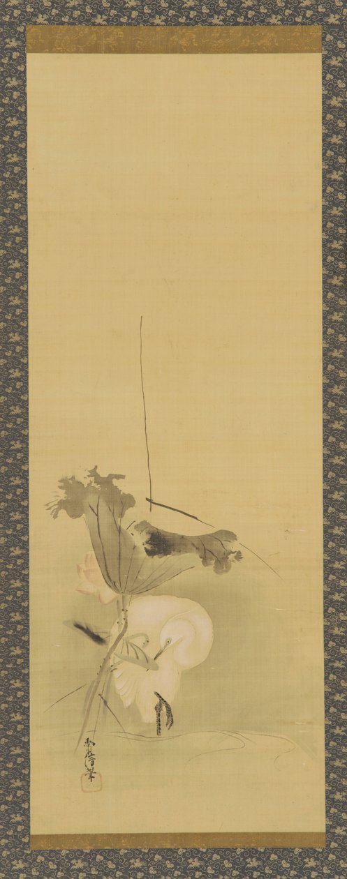 Héron et lotus, période Edo - Kanô Yôboku Tsunenobu