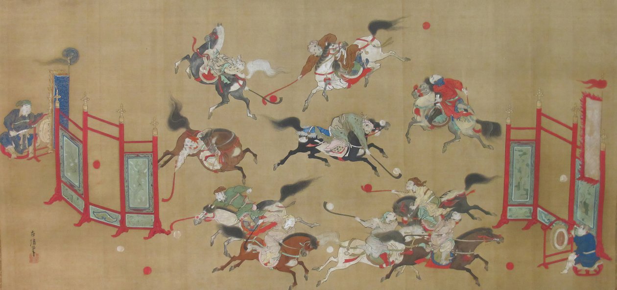 Les Tartares jouant au polo, début du 18e siècle - Kano Eisen