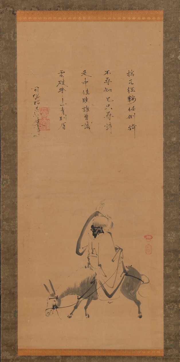 Le poète chinois Pan Lang sur un âne, XVIIe siècle - Kano Koya