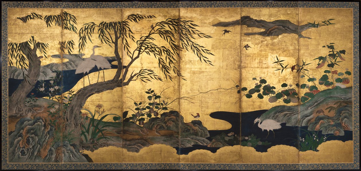 Oiseaux et fleurs, fin du XVIe siècle - Kano Shoei (attr.to)