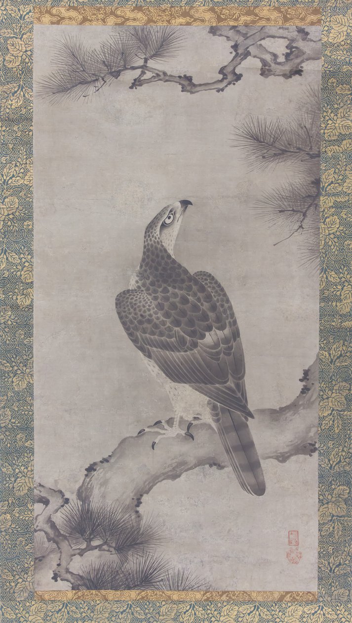 Faucon sur un pin - Kano Yukinobu