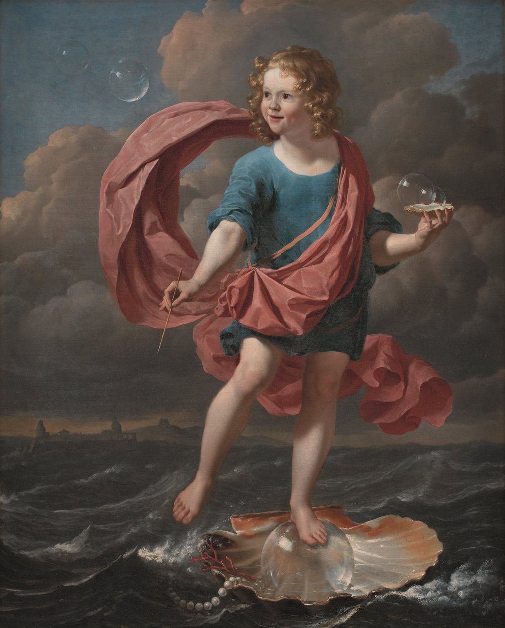 Garçon soufflant des bulles de savon. Allégorie sur la fugacité et la brièveté de la vie - Karel Dujardin