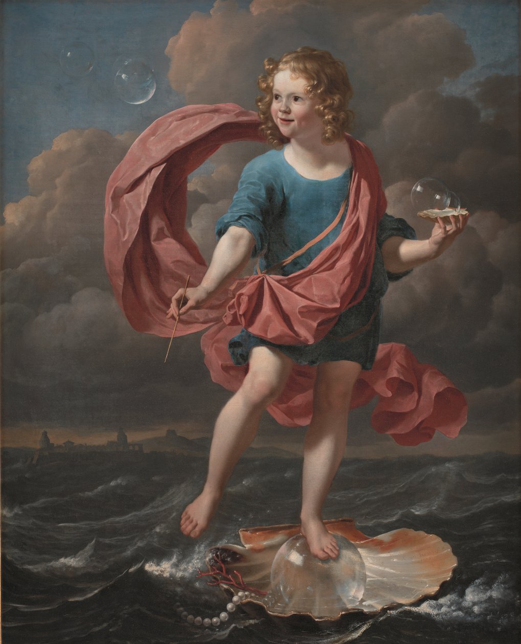 Garçon soufflant des bulles de savon. Allégorie sur la transience et la brièveté de la vie - Karel Dujardin