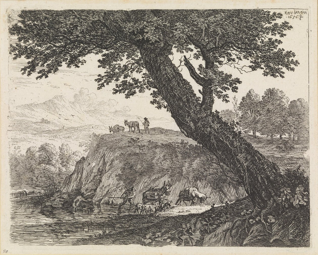 Paysage avec deux muletiers - Karel Dujardin