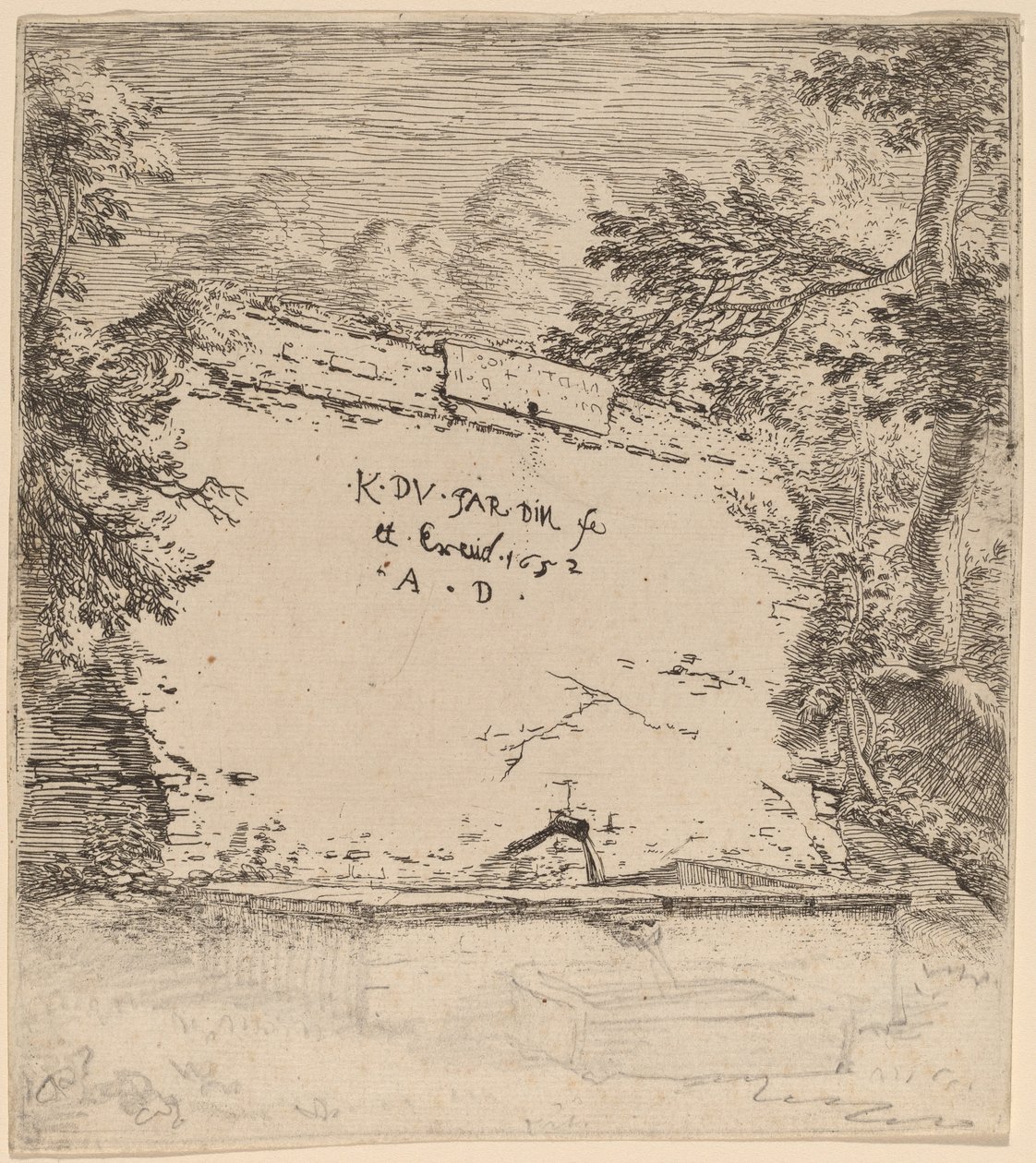 Page de titre avec fontaine - Karel Dujardin