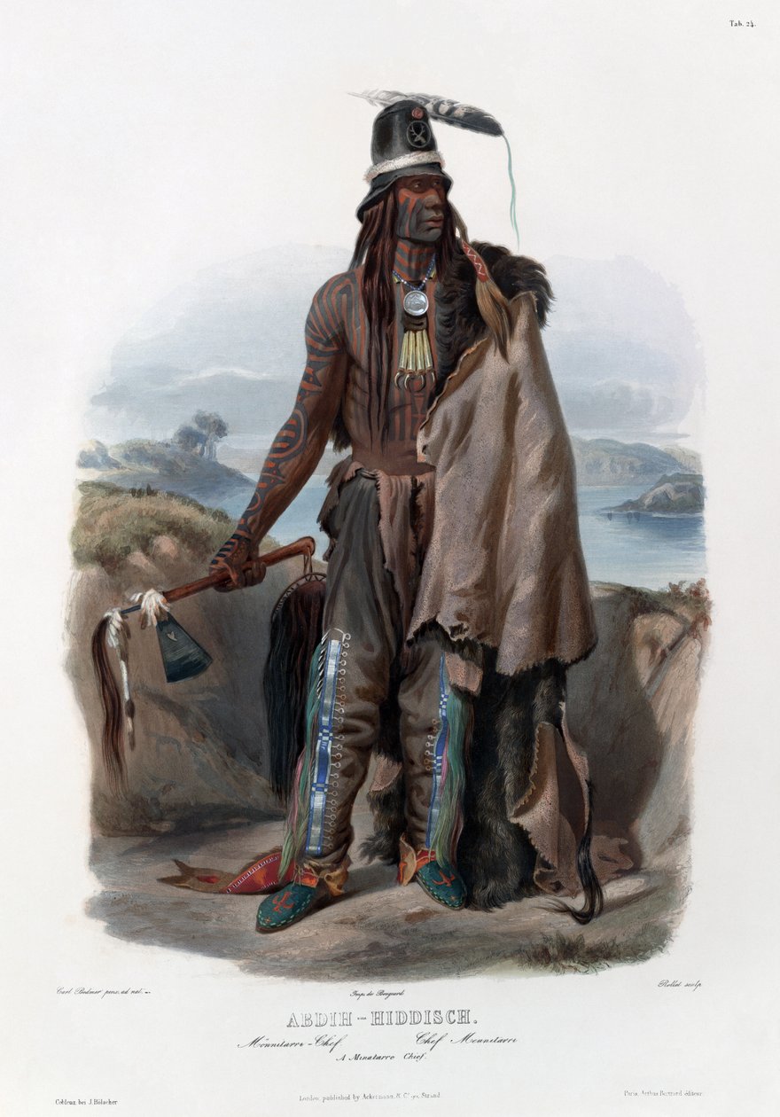 Un chef Minatarre - Karl Bodmer